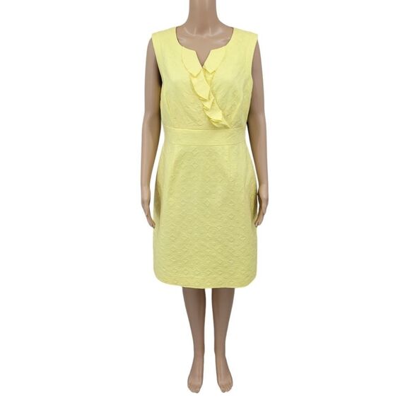 Tahari Women's Yellow Spring Easter Midi Dress  Women's Size 12P NEW - Picture 1 of 11